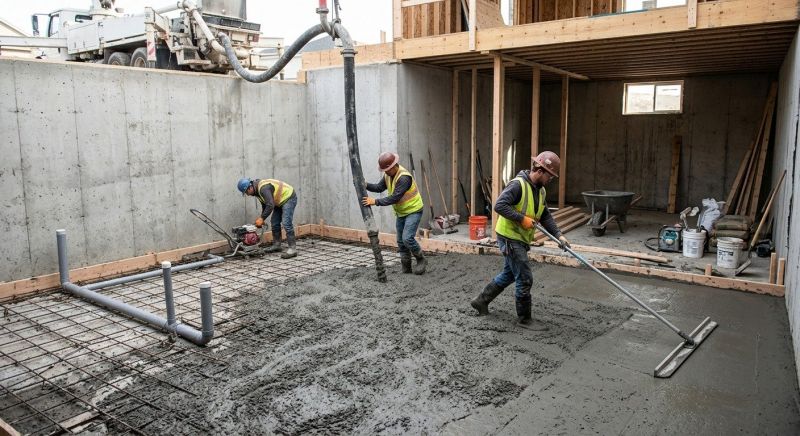 Basement Concrete Installation in Grand Forks, ND