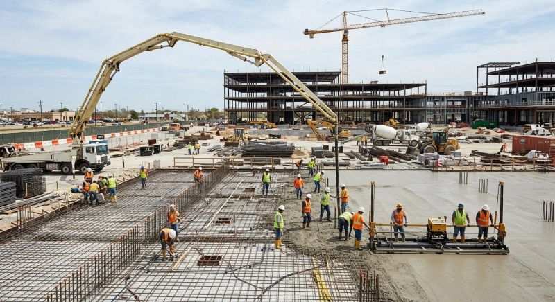Commercial Slab Installation in Grand Forks Afb, ND
