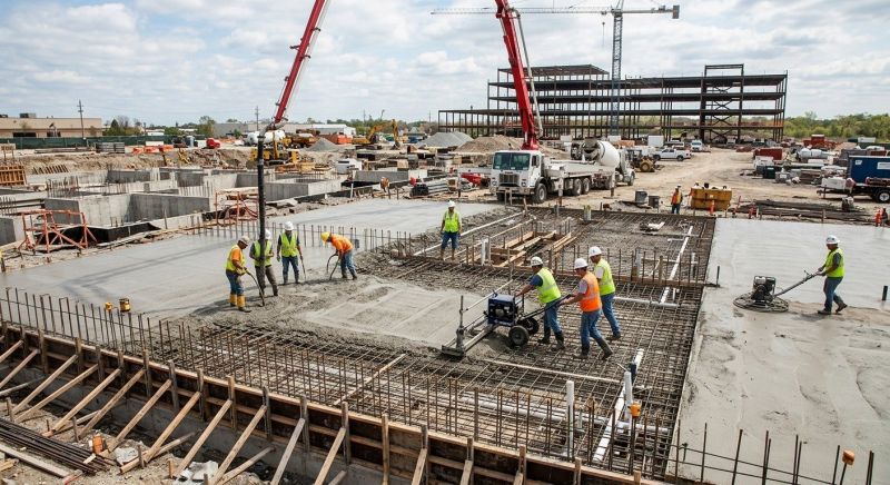 Commercial Slab Installation in Grand Forks Afb, ND