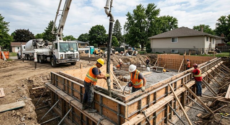 Foundation Wall Pouring in Grand Forks Afb, ND
