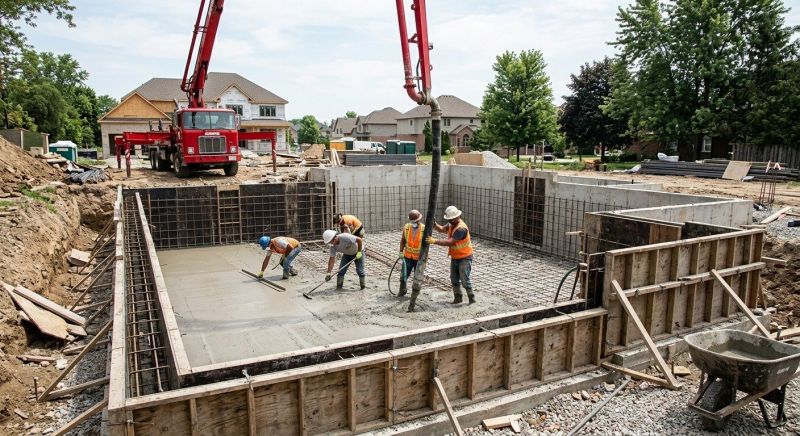 Basement Concrete Installation in Grand Forks Afb, ND